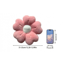 Entcook 32cm Soft Plush Daisy Flower Throw Pillow - Cozy Decorative Cushion for Bed & Sofa, White/Pink, Adorable Floral Desig