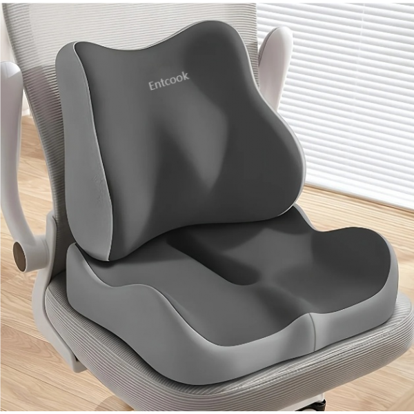 Entcook Seat Cushion, Ergonomically Designed Memory Sponge Pad, Suitable for Office Chairs and Wheelchairs 