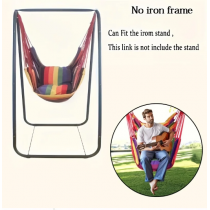 Entcook 1pc Comfortable Canvas Hammock Chair with Cushion and Pillow - Durable Indoor/Outdoor Swing Seat for Garden, Patio, Camping